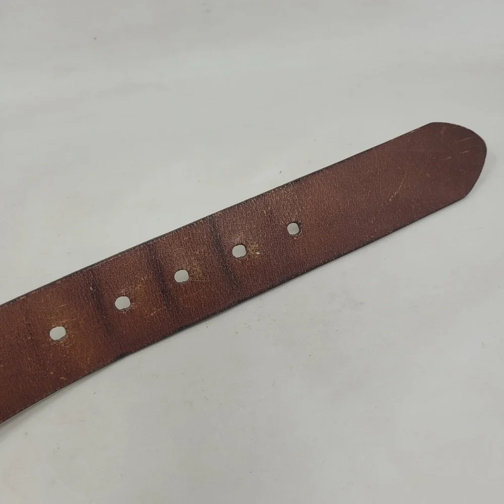 Brown Leather Belt 36 Brown Distressed Rugged Utility Two Tone Rustic Heritage